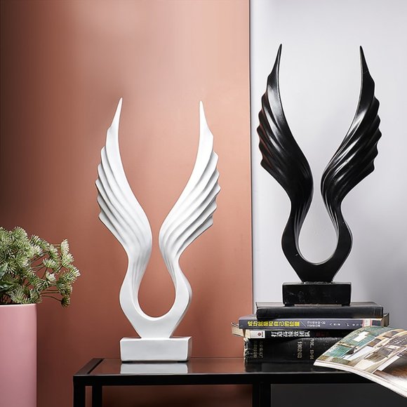 💎WHITE Angel Wing Home Décor Tabletop Sculpture💎 - Picture 3 of 10